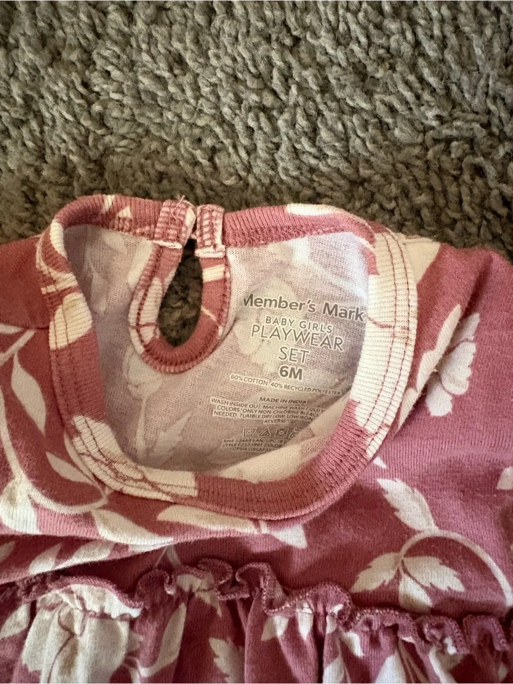 Toddler Floral Tunic with Pink Ribbed Leggings